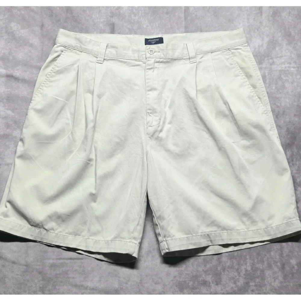 Dockers Shorts Men's Size 38 Pleated Chino Beige Khaki Vintage 90's Classic
